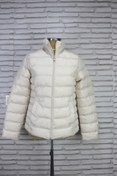 Resim Krem Dik Yaka Spor Ince Kısa Şişme Mont DYG-02782 