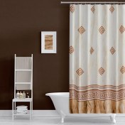 Resim Zethome Banyo Duş Perdesi 4860 Tek Kanat 1X110X200 Duşakabin Perdesi Halka Hediyeli 