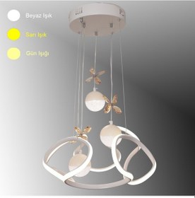 Resim Tt307-3tpl-by Helezon Modeli Mat Beyaz 3 Toplu 3 Renk Modüllü Led Beyaz 