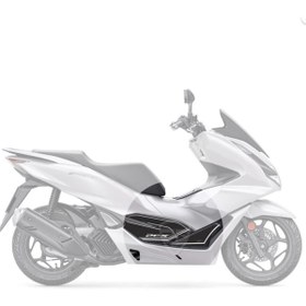 Resim Redline Grafik Pcx 2021 Karbon Desen Beyaz Yan Pad 