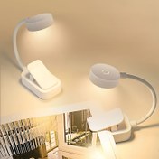 Resim Tek parça yatak odası gece lambası, kitap okuma lambası, gece okumaya uygun, üç ayarlanabilir aydınlatma modu, 360° esnek tasarım, gece okuması, çalışma, yurt kullanımı ve tablet cihazları için ideal, pil dahil değildir 