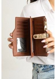 Resim Just Polo Kadın Bol Kartlık Ve Kağıt Para Bölmeli Cüzdan Vizon - Taba 