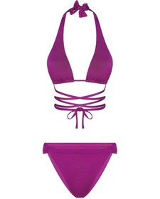 Resim Bonesta Chandra Üçgen Bağlamalı Büzgü Detaylı Fuşya Bikini Takımı 