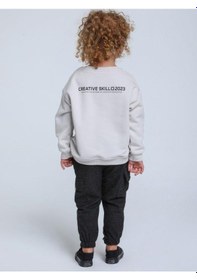Resim Jack Lions Erkek Bebek İnce Şardonlu Creative Yazılı Sweatshirt-14249 Gri 