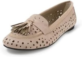 Resim Mio Gusto Hazel Bej Renk Püsküllü Kadın Loafer 