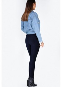 Resim Kadın Lacivert Fitilli Kadife Tayt Lacivert 