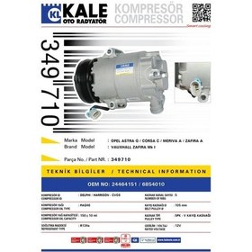 Resim Kale-349710 - Klima Kompresörü Opel Zafıra A 1.6/1.8 16v 99 05 