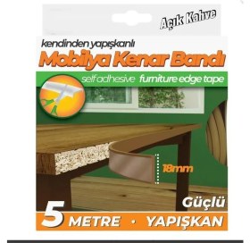 Resim Geseus Kendinden Yapışkanlı Masa,raf,dolap,tezgah,mobilya Kenar Bandı 18MMX5 Metre-Açık Kahve 