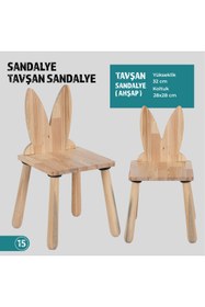 Resim Woodnjoy Joykidstoy Doğal Ahşap Çocuk Sandalye Tavşan 