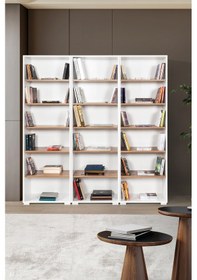 Resim 8321 Evm Kitaplık , Kapaksız , 18 Bölmeli , 15 Raflı , Beyaz - Söğüt , Ofis , Çalışma Odası , Salon Diğer 