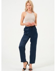 Resim Rich Kadın Yüksek Bel Parlak Saten Pantalon Çok Renkli 