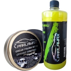 Resim Parlawax 2'li Set Ph Nötr Oto Şam.1lt-seramik Kat.krem Cila 100gr 