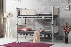 Resim Argimo Elegan Genç Çocuk Odası Ahşap Başlıklı Metal Ranza ve Karyola - 90x200 / Cappuccino 