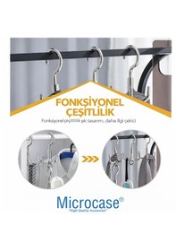 Resim Microcase Çok Amaçlı Döner Başlıklı Metal Elbise Kravat Eşarp Askılığı 3 Adet Al5448 Gümüş 