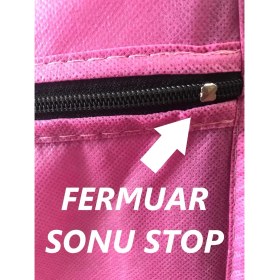 Resim Burak Çelik Borulu Plastik Raflı Bej Bez Dolap Gardırop 