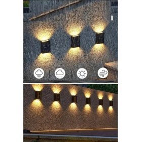 Resim MCM Group 1 Adet Solar Çift Taraflı Duvar Lambası Güneş Enerjili Aydınlatma Dekorasyon Aplik Işık 