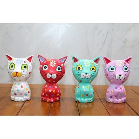 Resim River World Tekli Kedi Ahşap 