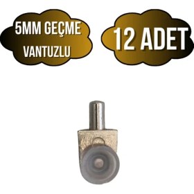 Resim Metal Vakumlu 5mm Geçme Raf Pimi Vantuzlu Dolap Raf Altı Pimi(5mm)(Vantuzlu)(Metal) 