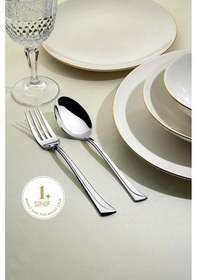 Resim Nehir Maksi Sade 89P Kutulu Çatal Kaşık Bıçak Takımı Gümüş 