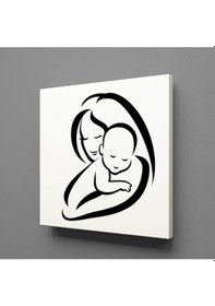 Resim Bebeğine Sarılan Anne Kanvas Tablo 25x25cm 