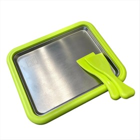 Resim Empoorlium Paslanmaz Çelik Dondurulmuş Yoğurt Makinesi, 2 Spatulalı Anında Yuvarlanan Buzlu Yoğurt Makinesi, Dondurma Meyve Şerbeti Yeşil (Yurt Dışından) 