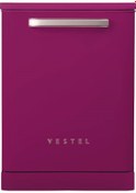 Resim Vestel BM 5001 Retro 5 Programlı 13 Kişilik Bulaşık Makinesi Pembe 