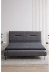 Resim Yataş Optimum Support Yatak, Sovene Başlıklı Karyola 3'lü Set - Koyu Gri 