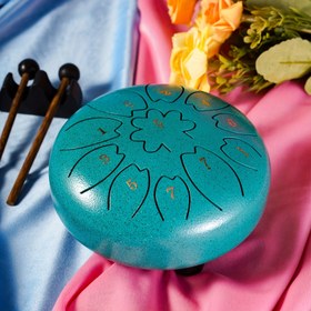 Resim Hanplate 15.24 cm 11 not çelik dil davulu C Majör vurmalı çalgı Handpan Davul Çanta, Davul Tokmaları ve Müzik Kitabı ile, müzik konseri ruhsal şifa yoga meditasyonu eğlence için kullanılır 