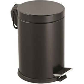 Resim 12lt Siyah Pedallı Metal Çöp Kovası 5399 Çok Renkli 
