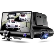 Resim Explosion1 3 Kameralar Lens 4.0 Inç Araba Dvr Kamera Kaydedici Fhd 1080P Gece Vizyon Dash Cam Destek Dikiz Kamera (Yurt Dışından) 