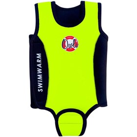 Resim Owli Swimwarm Üşütmeyen Bebek Mayosu Neon Sarı - Siyah 