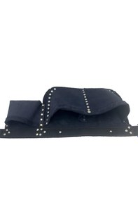 Resim Hakiki Deri Nubuk Tekniker Edevat Çivi Önlüğü Bel Çantası Lacivert 