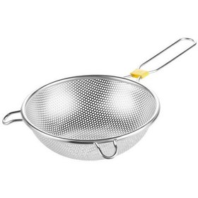 Resim Oms Collection Ferro Tek Parça %100 Paslanmaz Çelik İnce Delikli Süzgeç 7501 - 15 Cm - Gümüş 