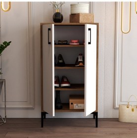 Resim Variant Prag Ayakkabılık - Ceviz / Beyaz 