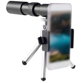 Resim Siyah 10-300x40 Zoom Monoküler Teleskop: Dış Mekan Gözlem, Telefon Fotoğrafçılığı, Evrensel Klem Ve Tripod Seti İle Net Görünüm 