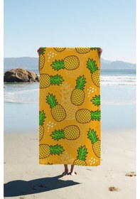 Resim Dijital Baskı Plaj Deniz Havlusu Ananas Desenli Peştamal Hvl0165 Renkli 