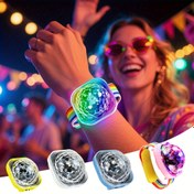 Resim Parti Hediyeleri | USB Şarj Edilebilir Diski Topu LED Lamba Emme Kupası ile - Taşınabilir Strobe İzle Bilekliği Parti, Kamp ve Ev Dekorasyonu için - Doğum Günleri ve Kutlamalar için İdeal Hediye, Kamp Lambası | Eğlenceli Tasarım | Emme Kupası Eklemesi, Yatak Odası için LED Işıklar 