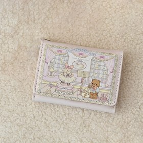 Resim 1 adet Sevimli Ayı ve Tavşan Tasarımı Cüzdan - Katlanabilir Taşınabilir Kısa Madeni Para Cüzdanı, Pembe Çiçek ve Kalp Desenleri, Sentetik Kadınlar İçin, Günlük Aksesuar | Eğlenceli Tasarım | Sentetik Cüzdan, Sevimli Cüzdan 