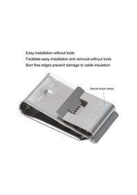 Resim Metal Tel Klip, Modül Çerçevesi Ve Ray İçin 50 Adet 304 Paslanmaz Çelik Güneş Paneli Kablo Klipsi 