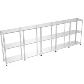 Resim Raf Burada 3 Katlı 5'li Galvaniz Çelik Raf - Depo, Arşiv, Kiler, Dosya, Market Rafı-31x75x100 cm- 0.70 mm 