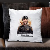 Resim Karikatürlü En Başarılı Erkek Jokey Yastık 