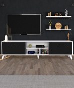 Resim Zümrüt Tv Ünitesi Beyaz Siyah 