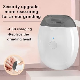 Resim USB Şarjlı Taşınabilir Elektrikli Tırnak Makası, 3 Hız Ayarlanabilir Sessiz İşlem, LED Işık, Lityum Polimer Pil, Seyahat Dostu Otomatik Tırnak Öğütücü, Güvenli Zırh Öğütme için Güvenlik Yükseltmesi 