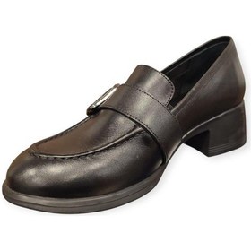 Resim Venüs 2555006k Topuklu Tokalı Loafer Deri Kadın Ayakkabı Siyah 