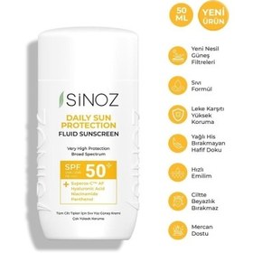 Resim Sinoz Spf50 Günlük Kullanım Sıvı Yüz Güneş Kremi 50ml 