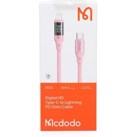 Resim Mcdodo Ca-1931 Typec Iphone 36w Hızlı Data Şarj Kablo 1.2m - Pembe 