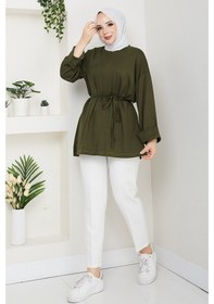 Resim Bestenur Günsel İpli Oysho Tunik 1646 - Haki Haki 