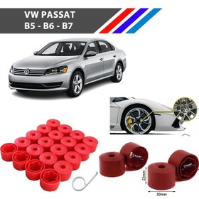Resim Otozet - Vw Passat Bijon Civata Kapağı Kırmızı Renk 20 Adetli Set 17mm 1k06011739b9 