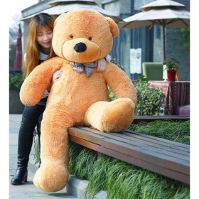 Resim Sevimli Papyonlu Büyük Peluş Ayıcık, 130 cm- % 100 Yerli, Pelüş Ayı Sevgiliye ÖZEL 