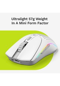 Resim Glorious Model O 2 Mini Kablosuz Beyaz Oyuncu Faresi: 57 Gram, 21 